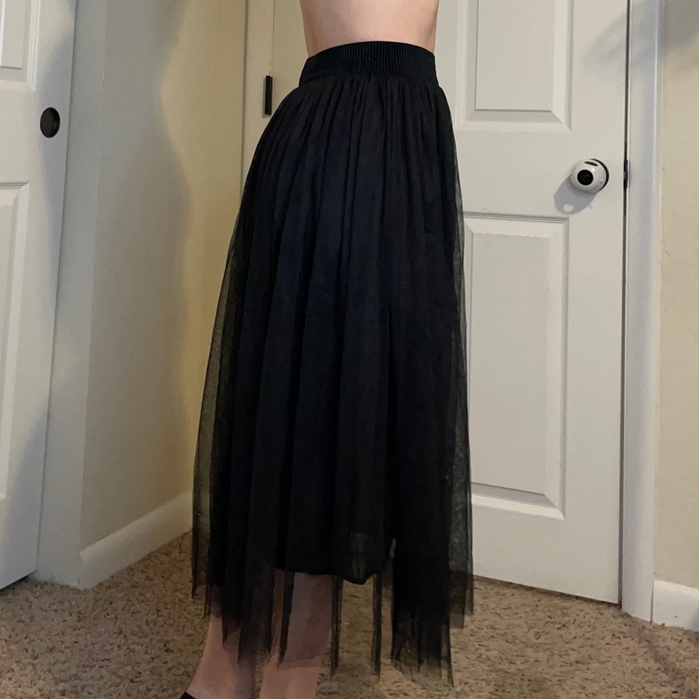 Black Tulle Maxi Skirt